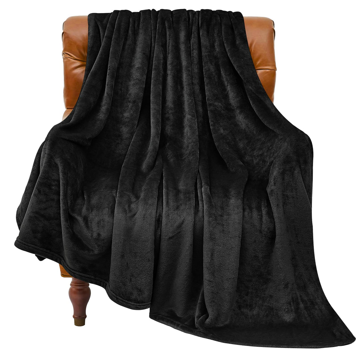 Bedelite Fleece Blanket Black Throw Blankets For Couch & Bed, Luxury Plush Cozy Fuzzy Blanket 50X60 Inches, Super Soft Warm Spri