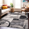 Rugshop Contemporary Abstract Circle Design Soft Area Rug 7'10'' x 10'2'' Cream
