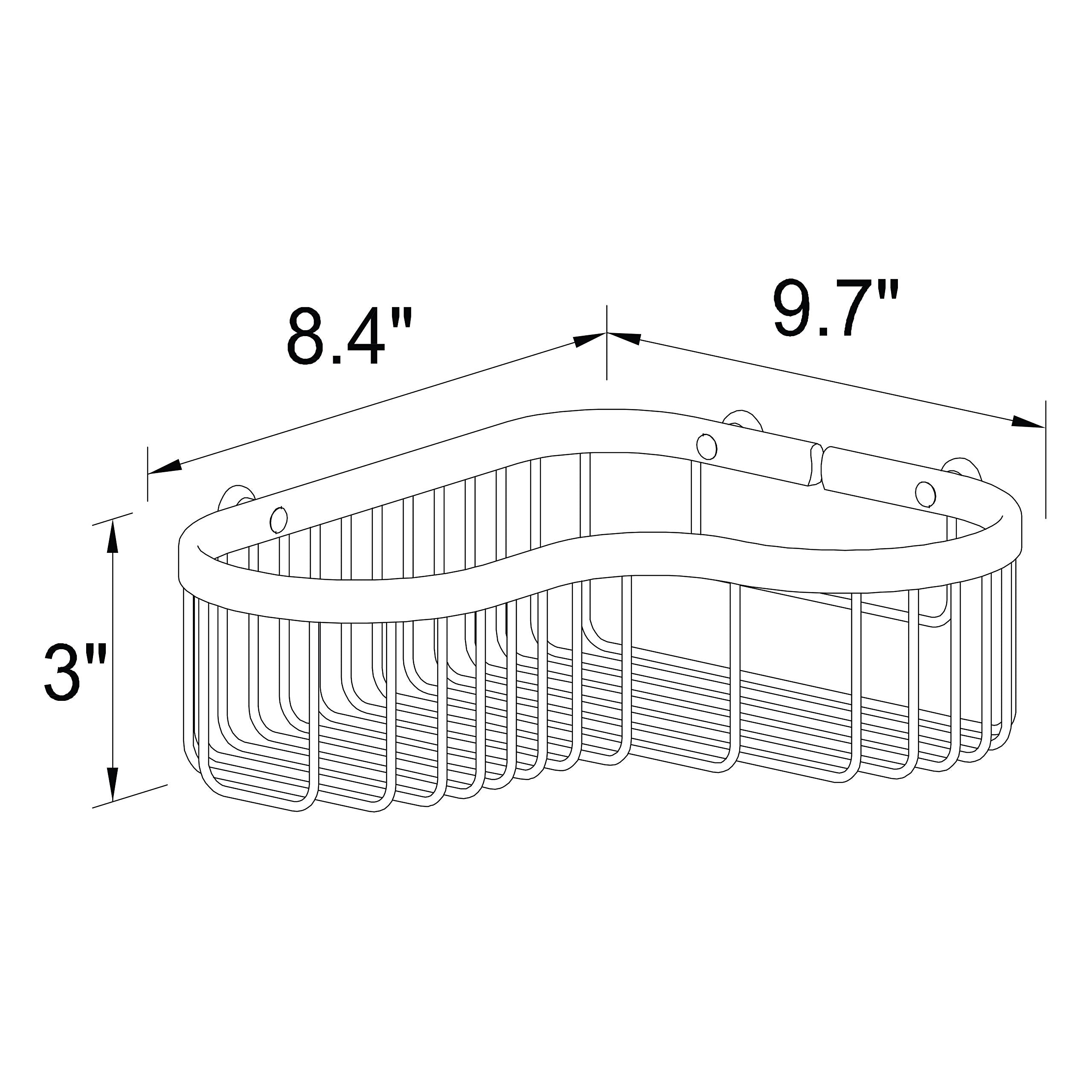 Ginger 505L/Sn Splashables Combination Shower Large Corner Basket, Satin Nickel