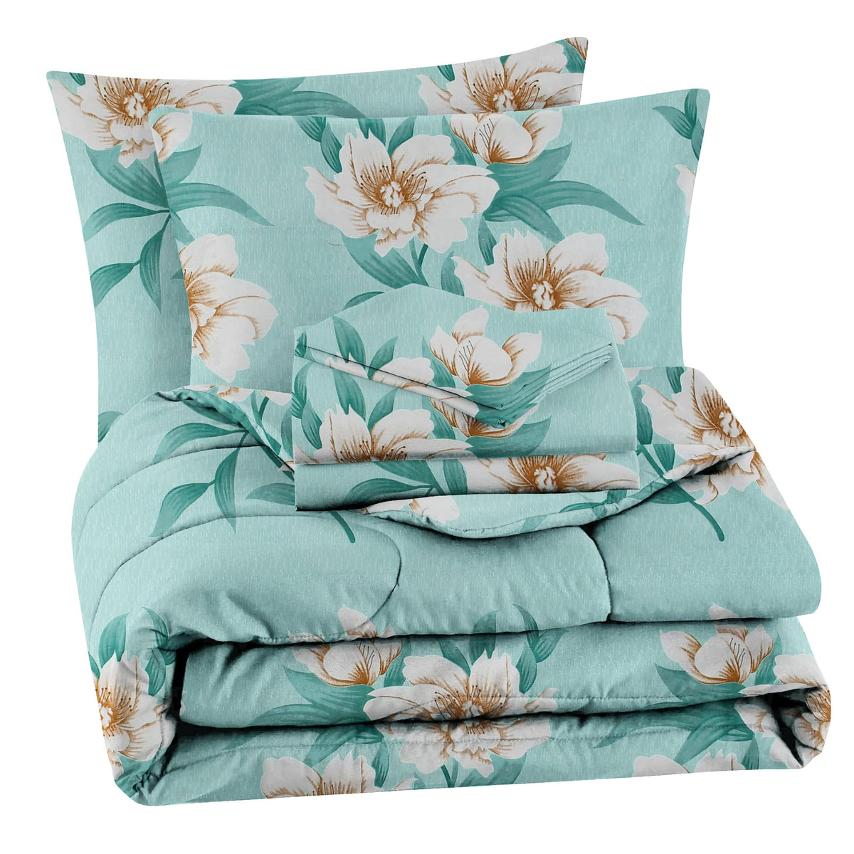 VAS COLLECTIONS Microfiber 220 GSM Glace Cotton Single AC Comforter Set (60x90 inch) with Single Bedsheet (220x152 cm) and 1 Pil