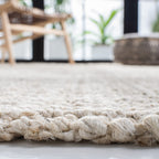 Safavieh Natural Fiber Collection Area Rug - 5' X 8', Bleach & Ivory, Handmade Farmhouse Jute, Ideal For High Traffic Areas In L