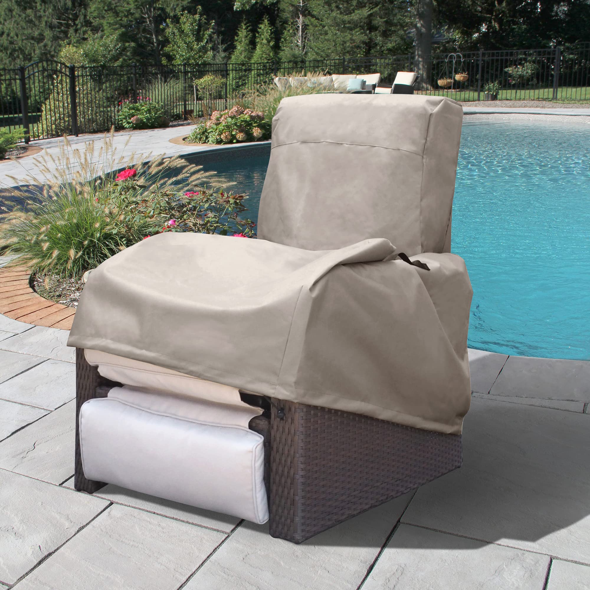 Skypatio Patio Chair Cover Waterproof, Outdoor Furniture Storage Cover For All Weather Protection (Khaki)