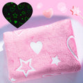Christmas Glow in The Dark Pink Cute Love Throw Blanket with Storage Bag, Soft Throw Blanket, Girls Blanket, Gifts for Children 