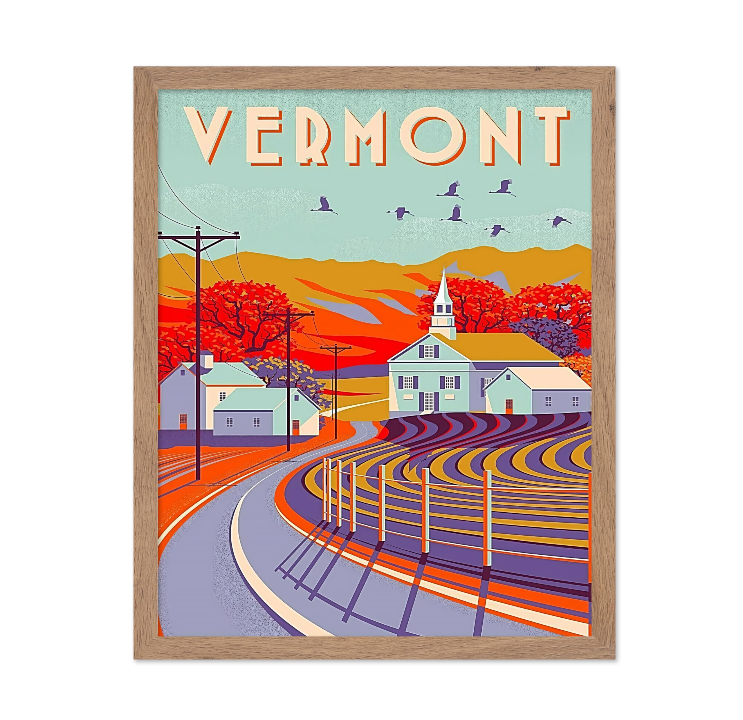 Poster Master Travel Poster - Vintage Vermont Wall Art - Colorful Wall Decor - Great Wall Decor Gift for Home, Office, Living Ro