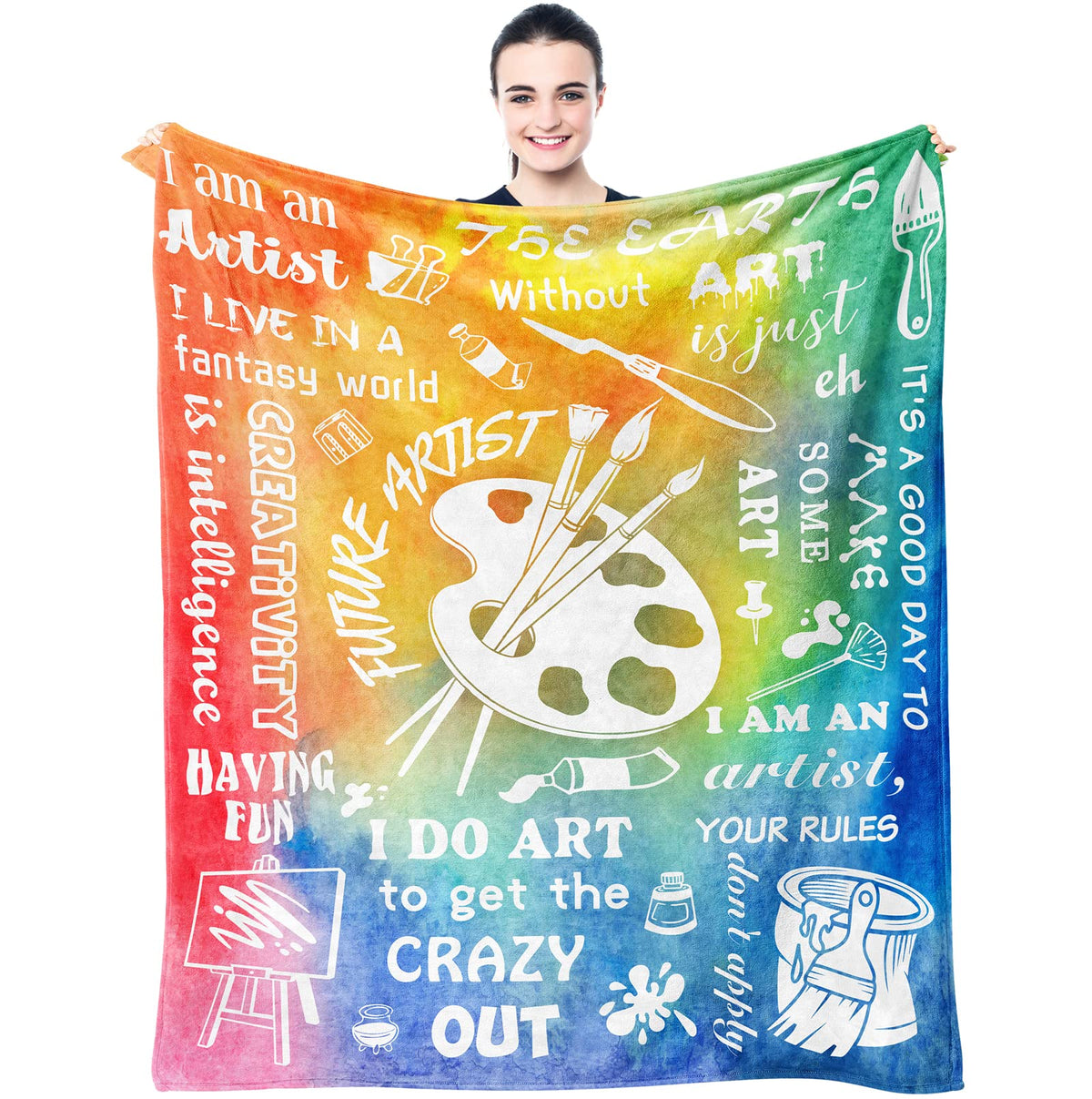 Muxuten Gifts For Artists - Artist Gifts Blanket 60'X50' - Art Teacher Gifts - Gifts For Artists Women - Art Gifts For Girls -