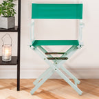 Casual Home 18" Director'S Chair White Frame With Teal Canvas