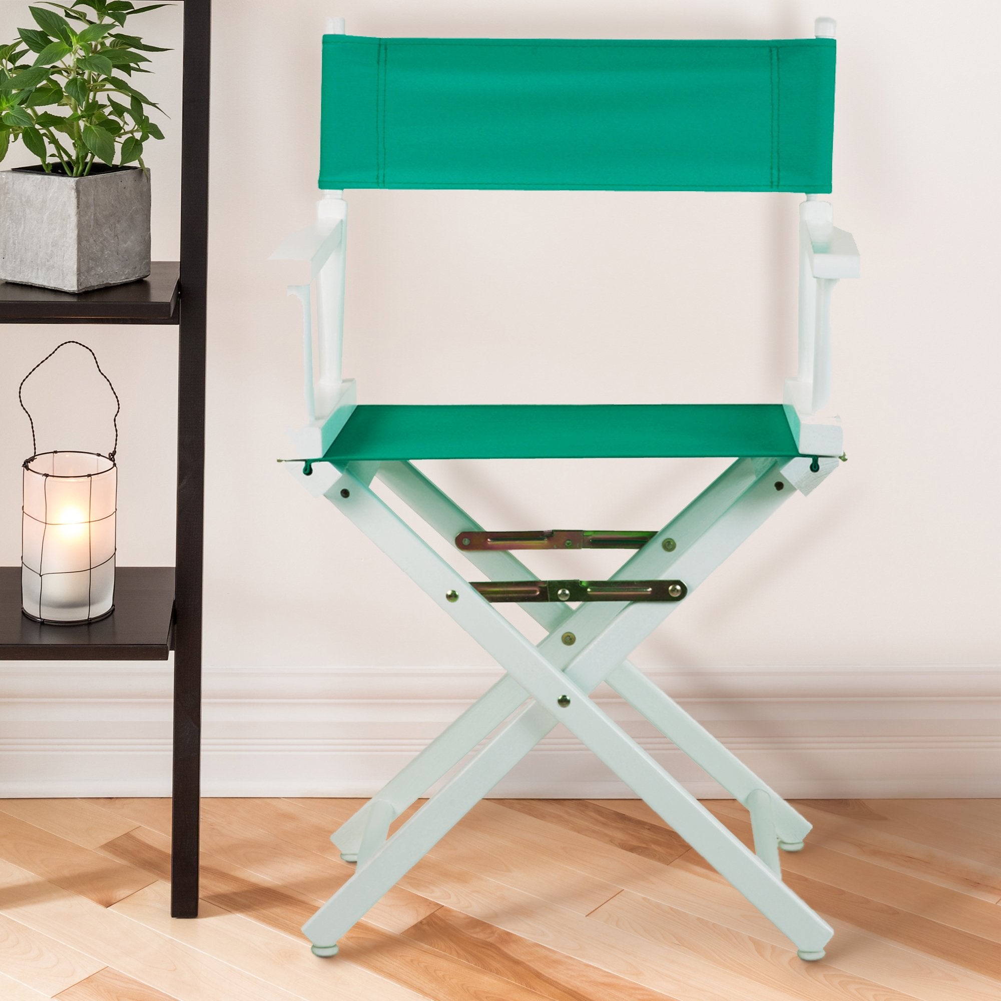 Casual Home 18" Director'S Chair White Frame With Teal Canvas