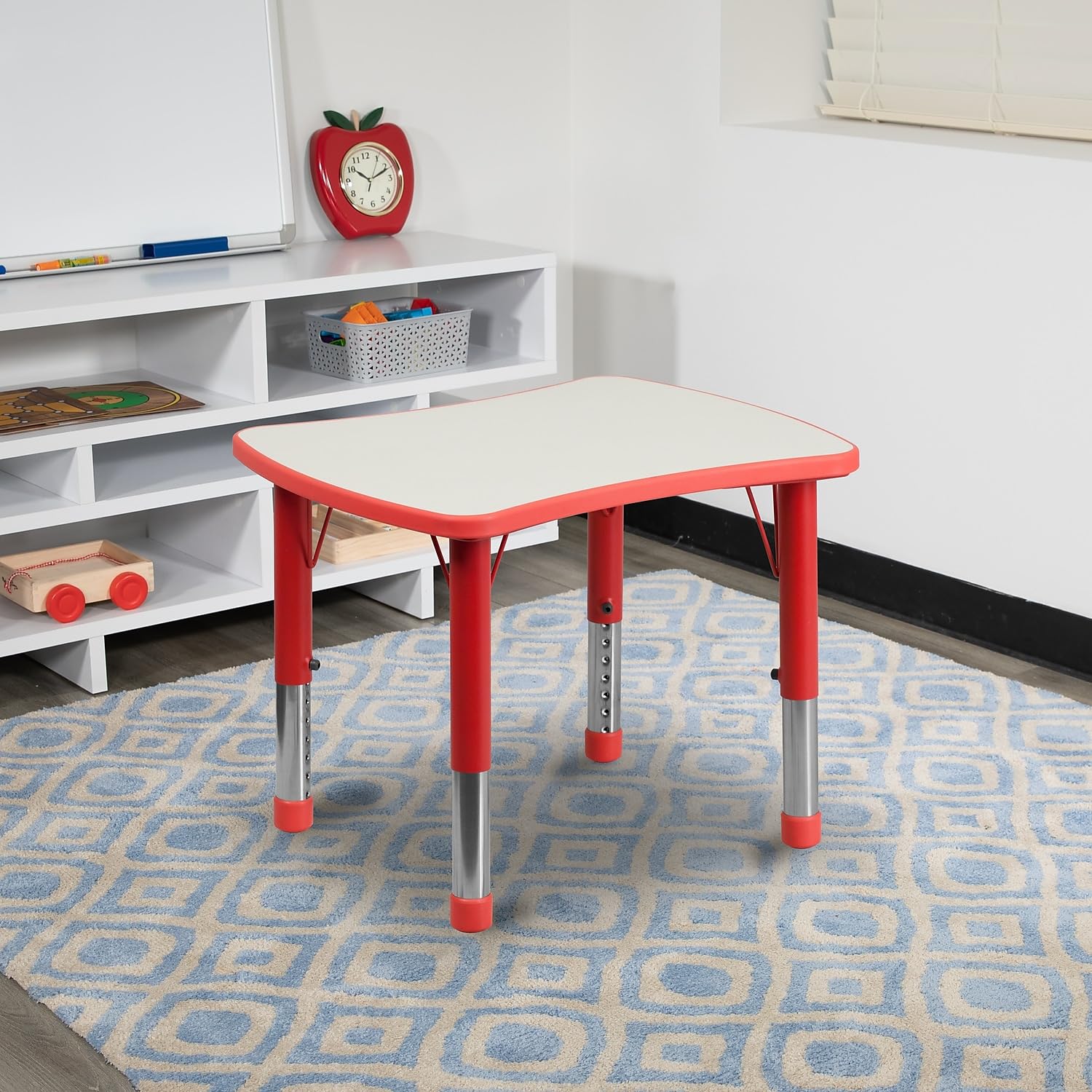 Flash Furniture Preschool Activity Table, 27' X 22' Bow Tie, Red