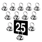New Star Foodservice 23367 Split-Ring Style, Place Card/Table Number Holder, 2.5 x 2.33 Inch, Silver, Set of 12