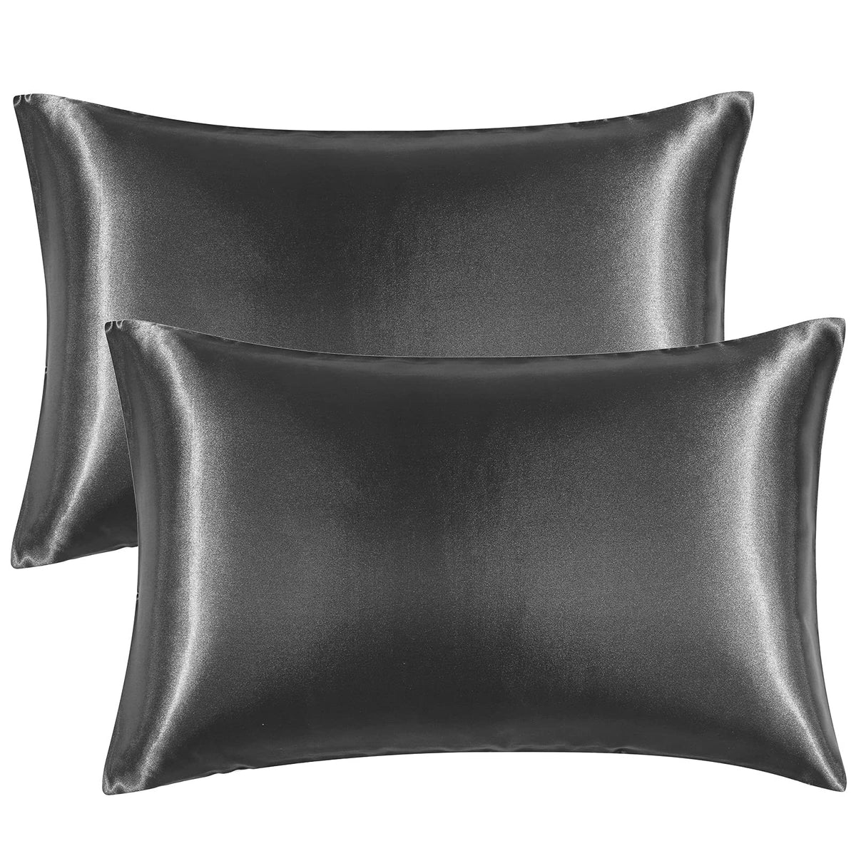 Eheyciga Satin King Pillow Cases Set Of 2, Soft Pillowcases For Hair And Skin Similar To Silk, Charcoal Grey Pillow Case 2 Pack