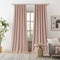 DUALIFE Pinch Pleated Full Blackout Curtains 108 Inches Long - Thermal Insulated Back Tab Blackout Curtains Panels for Girls Roo