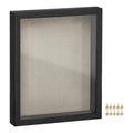SONGMICS 11x14 Shadow Box Frame, Deep Box Frame with Top Slot and Push Pins, Picture Frame Display Case for Savings, Linen Fabri