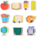 Xqumoi 600Pcs Back To School Sticky Notes Pencil Ruler Book Blackboard Palette Owl Shaped Self-Adhesive Writing Memo Pad For Kid