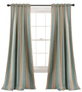 Lush Decor Julia Stripe Curtains | Room Darkening Striped Window Panel Set for Living, Dining, Bedroom (Pair), 84 x 52, Blue