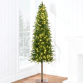 Best Choice Products Pencil Christmas Tree 6ft Pre-lit Alpine Slim Holiday Decoration, Lighted Skinny D  cor LED Lights, Metal S