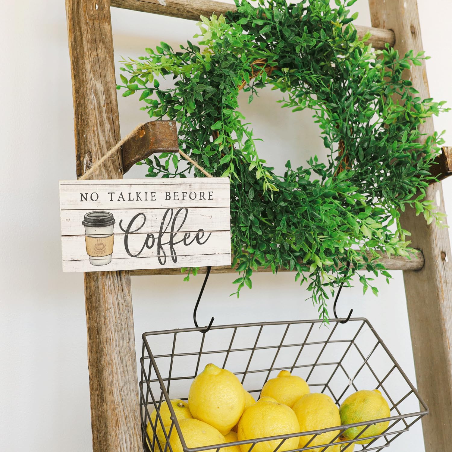 Simply Said, Inc Petite Hanging Accents Coffee Sign - No Talkie Before Coffee - 6.5 X 3.5 Inch Wood Sign - Cute Coffee Decor - F