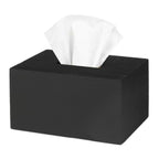 Ilyapa Wood Tissue Box Cover Rectangular - Rustic Farmhouse Black Wooden Tissue Holder