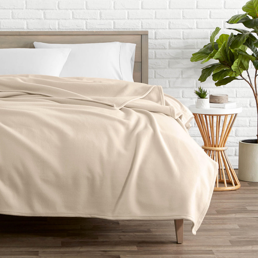 Bare Home Polar Fleece Blanket - Full/Queen Blanket - Sand - Warm & Cozy - Premium Fleece Blanket - Blanket For Bed, Sofa, Campi