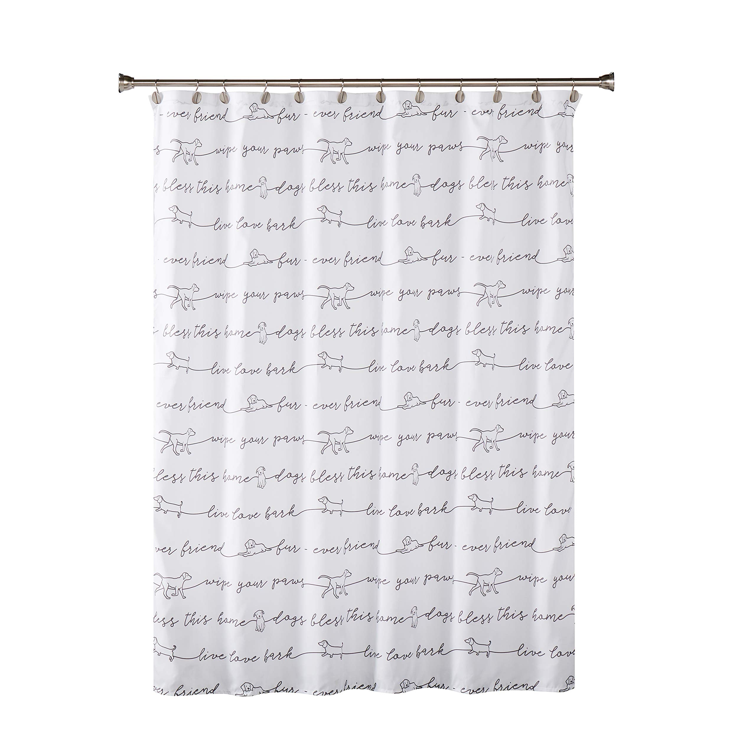 Skl Home By Saturday Knight Ltd. Fur Ever Friends Shower Curtain, Black