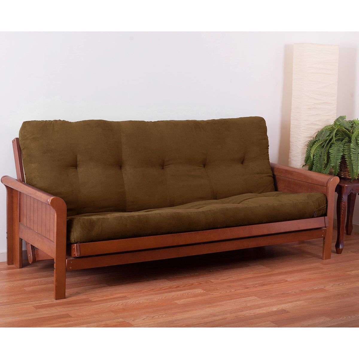Blazing Needles Vitality 6&quot; Microsuede Futon Mattress, Full, Saddle Brown