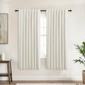 Koufall 72 Inch Long Black Out Curtains,Linen Textured Back Tab Room Darkening Blackout Curtains For Living Room Bedroom 72 In L