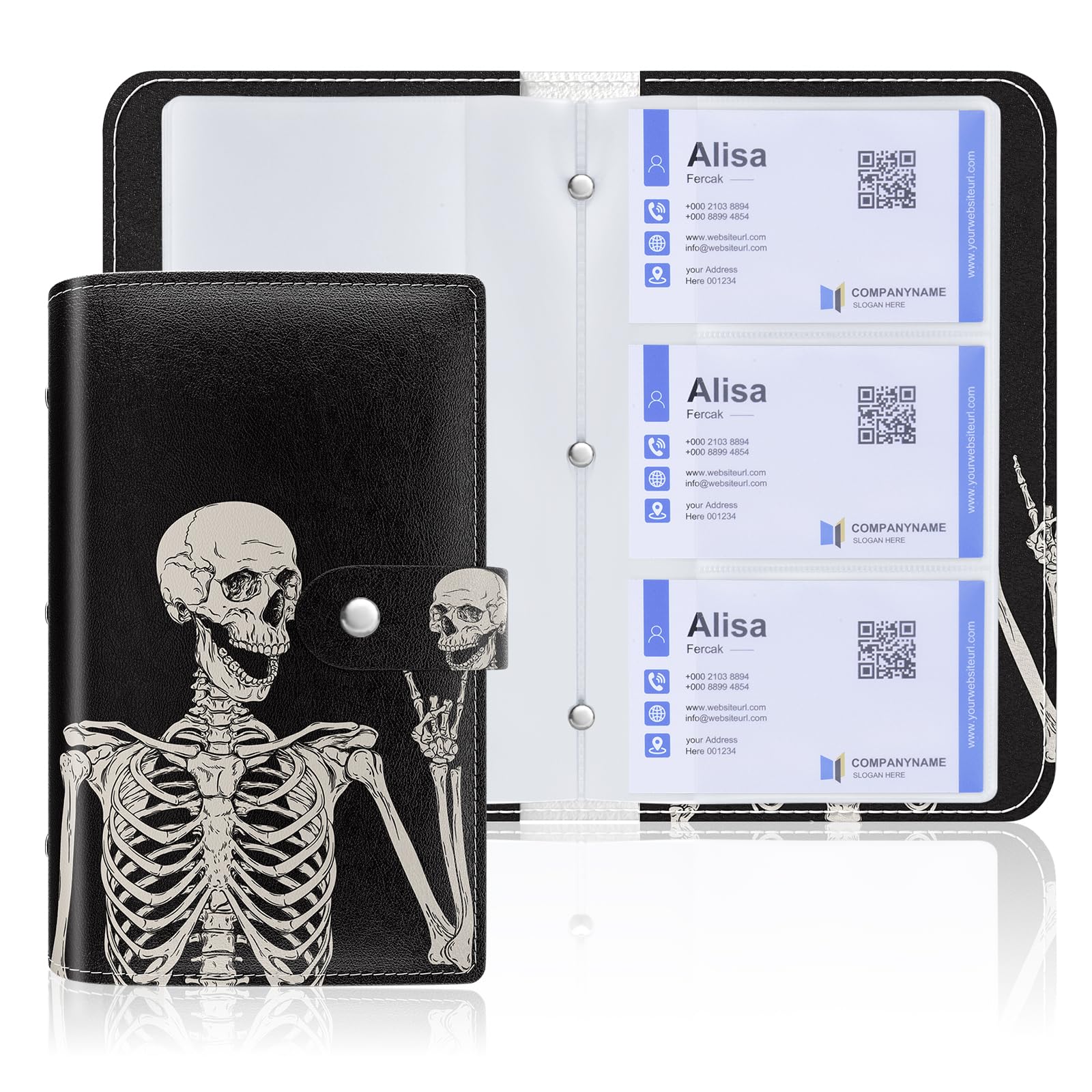 Rouidr Business Card Organizer, Rfid Business Credit Card Holder With 96 Card Slots, Portable Leather Card Wallet For Women, Sku