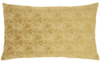 HomeRoots Mustard 100% Polyester Golden Distressed Gradient Lumbar Pillow