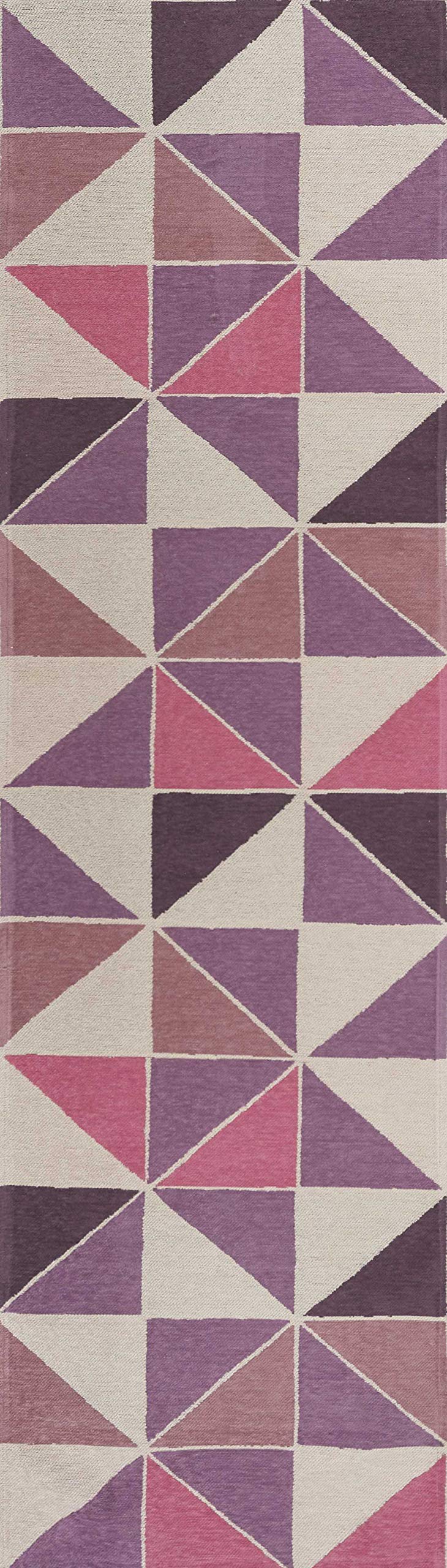 HomeRoots Ivory/Pink 2'2' x 7'6' Polyester Ivory Pink Area Rug