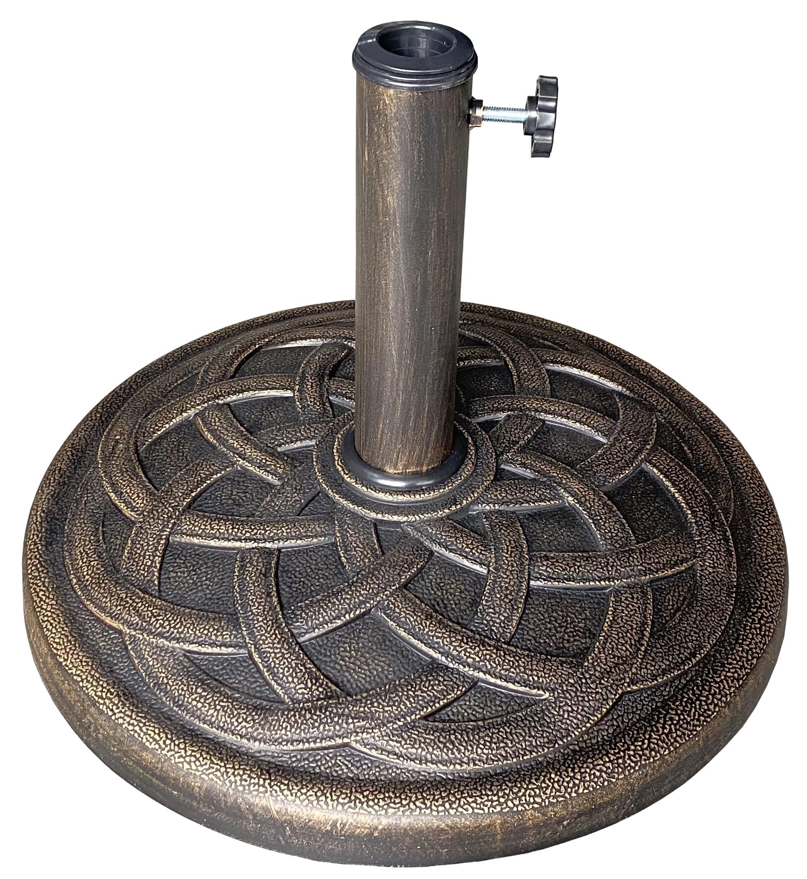 Us Weight - Cast Stone Patio Umbrella Base, 26Lb Adjustable Outdoor Umbrellas For Patio With Base, Durable And Weather-Resistant