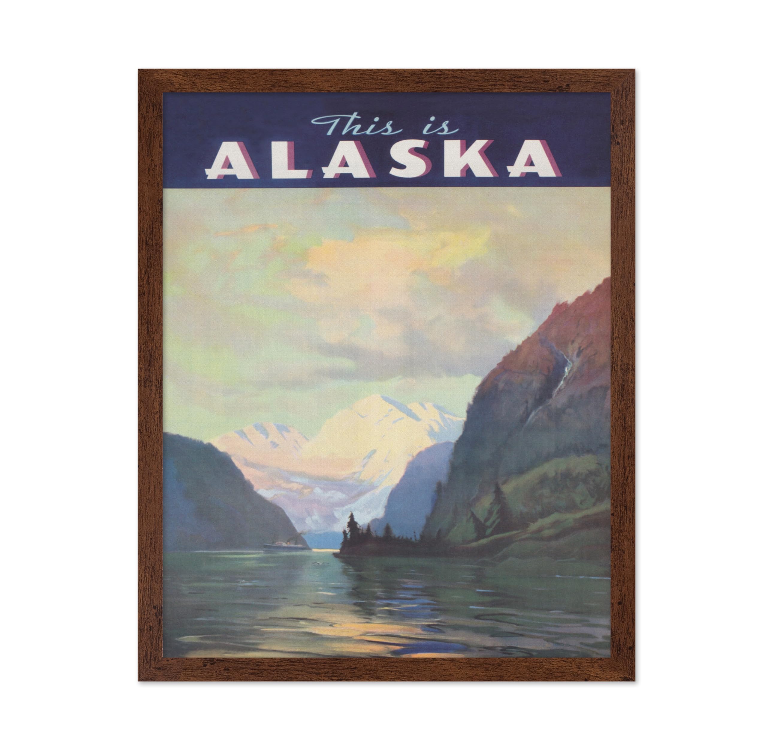 Poster Master Travel Poster - Vintage Alaska Wall art - Along Alaskas Sheltered Seas - This is Alaska - Great Wall Decor Gift f