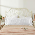 Hommxjf Silky Satin Ruffled White Pillow Cases For Hair And Skin,White Satin Pillowcases With Envelope Closure Princess Room Dec