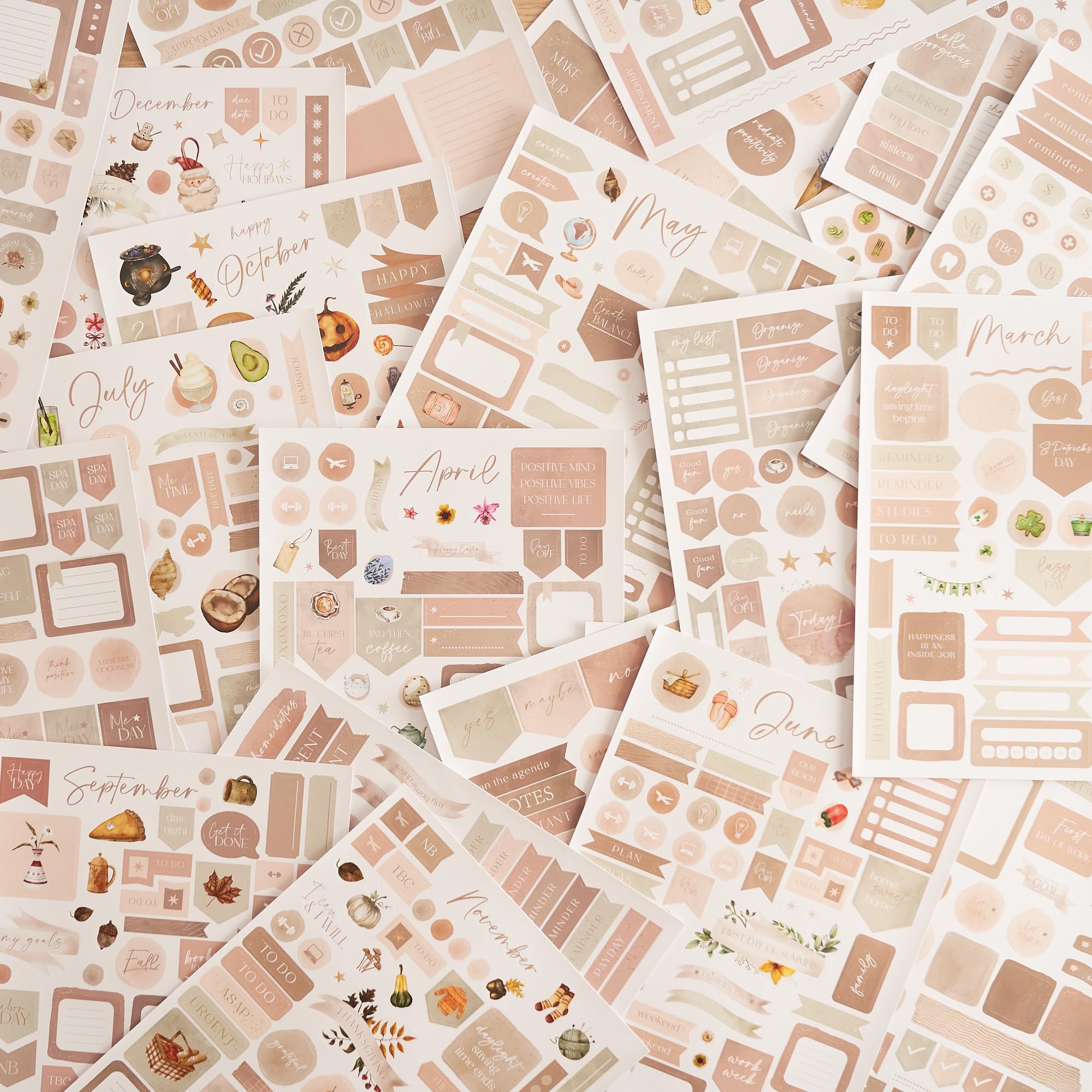 Aesthetic Planner Stickers For Fun Planning - 1220+ Monthly Boho Designs For Your Calendar Or Scrapbook - The Perfect Sticker Ac