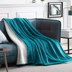 Walensee Sherpa Fleece Blanket (Queen Size 90   X90    Teal) Plush Throw Fuzzy Super Soft Reversible Microfiber Flannel Blankets