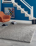 Rugs.com - ber Cozy Solid Shag Collection Rug - 4 x 6 Cloud Gray Shag Rug Perfect for Entryways, Kitchens, Breakfast Nooks, Ac