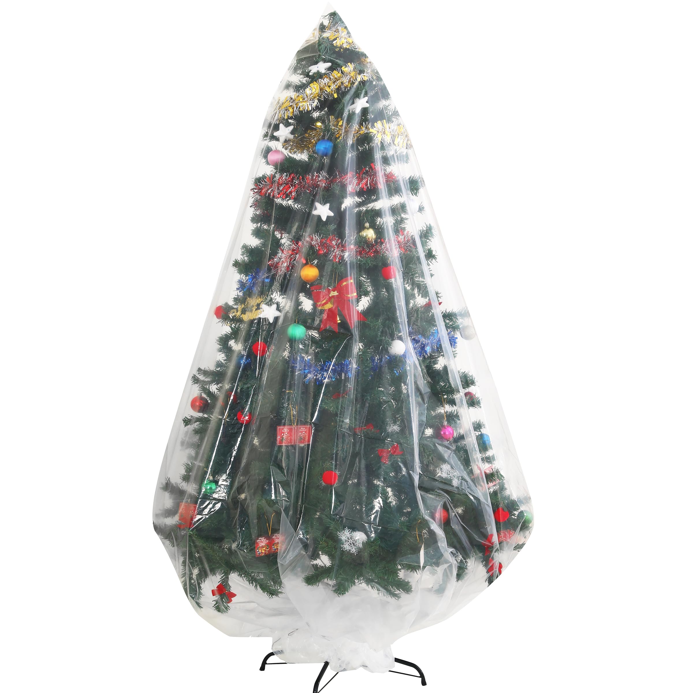 Liyaomix Jumbo Christmas Tree Removal Bag, Clear Extra Large 6ft Width x 9ft Tall Christmas Tree Disposal Bag Waterproof for Upr