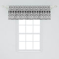 Ambesonne Tribal Window Valance Pack Of 2, Black And White Hand-Drawn Tribal Sketched Mexican Aztec And Zigzags, Rod Pocket Curtain Valances For Kitchen Bedroom, 54' X 18', Black White
