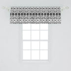Ambesonne Tribal Window Valance Pack Of 2, Black And White Hand-Drawn Tribal Sketched Mexican Aztec And Zigzags, Rod Pocket Curtain Valances For Kitchen Bedroom, 54' X 18', Black White