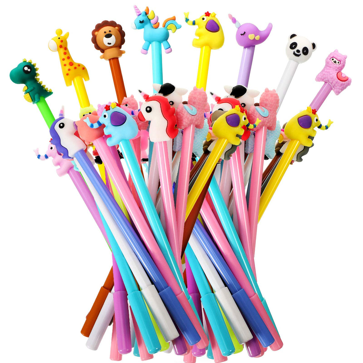 Zonon Cute Cartoon Gel Ink Pens Cartoon Animal Writing Pens 0.5 Mm Assorted Styles Pens Stationery For Office Present, 8 Styles(