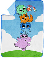 Jay Franco Pikwik Pack Animal Friends Blue Throw Blanket - Measures 46 X 60 Inches, Kids Bedding - Soft & Cozy Fleece