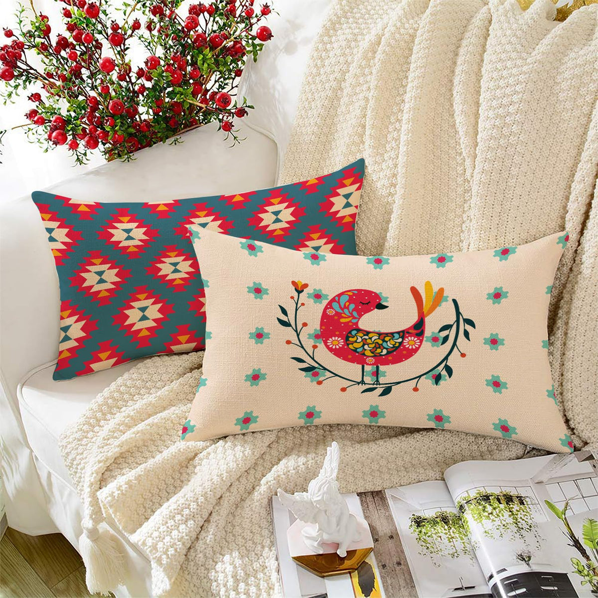 Amazon Brand  Umi Decorative Pillow Polycotton Cushion Covers For Couches, Chairs, Sofas, Beds, Coffee Tables, Living Rooms, Be