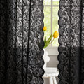 Aligogo Black Lace Halloween Curtains For Living Room Luxury Gothic Sheer Curtains 84 Inches Long Boho Doorway Curtains Witchy/G