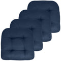 Sweet Home Collection Patio Cushions Outdoor Chair Pads Premium Comfortable Thick Fiber Fill Tufted 19' X 19' Seat Cover, Navy