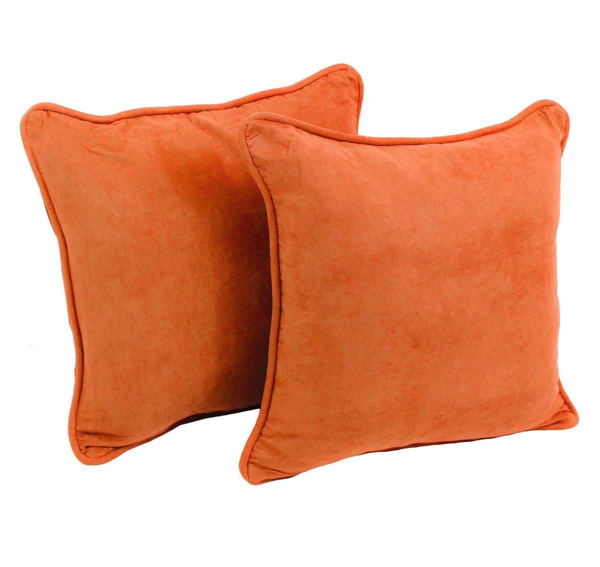 Blazing Needles Corded Microsuede Throw Pillow, 18&quot;, Tangerine Dream 2 Count