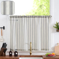 Jinchan Kitchen Curtain Linen Tier Curtain Striped Cafe Curtain 36 Inch Stripe Small Window Curtain Balanced Stripe Curtain Light Filtering Farmhouse For Bathroom Laundry Rv 1 Panel Black On Beige