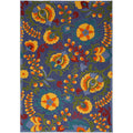 Nourison Aloha Indoor/Outdoor Navy Multicolor 6' X 9' Area Rug, Easy Cleaning, Non Shedding, Bed Room, Living Room, Dining Room,