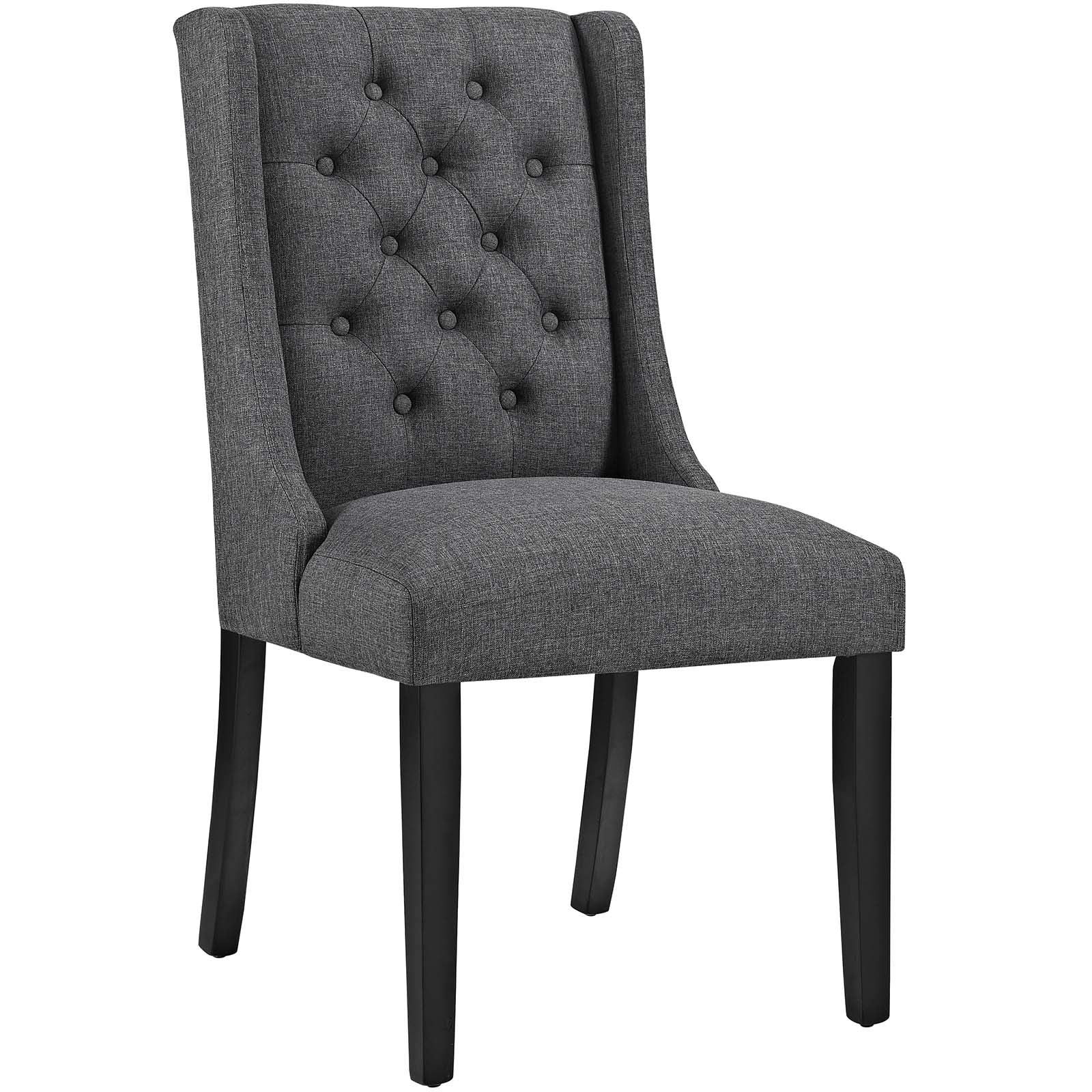 Modway Baronet Modern Tufted Upholstered Fabric Parsons Kitchen And Dining Room Chair - Set Of 4 In Gray