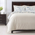 Chanasya Premium 5-Piece Reversible Ultra Soft Brushed Microfiber Velvet Bedding Comforter Duvet Cover Set - Blue Cream Toile Pe
