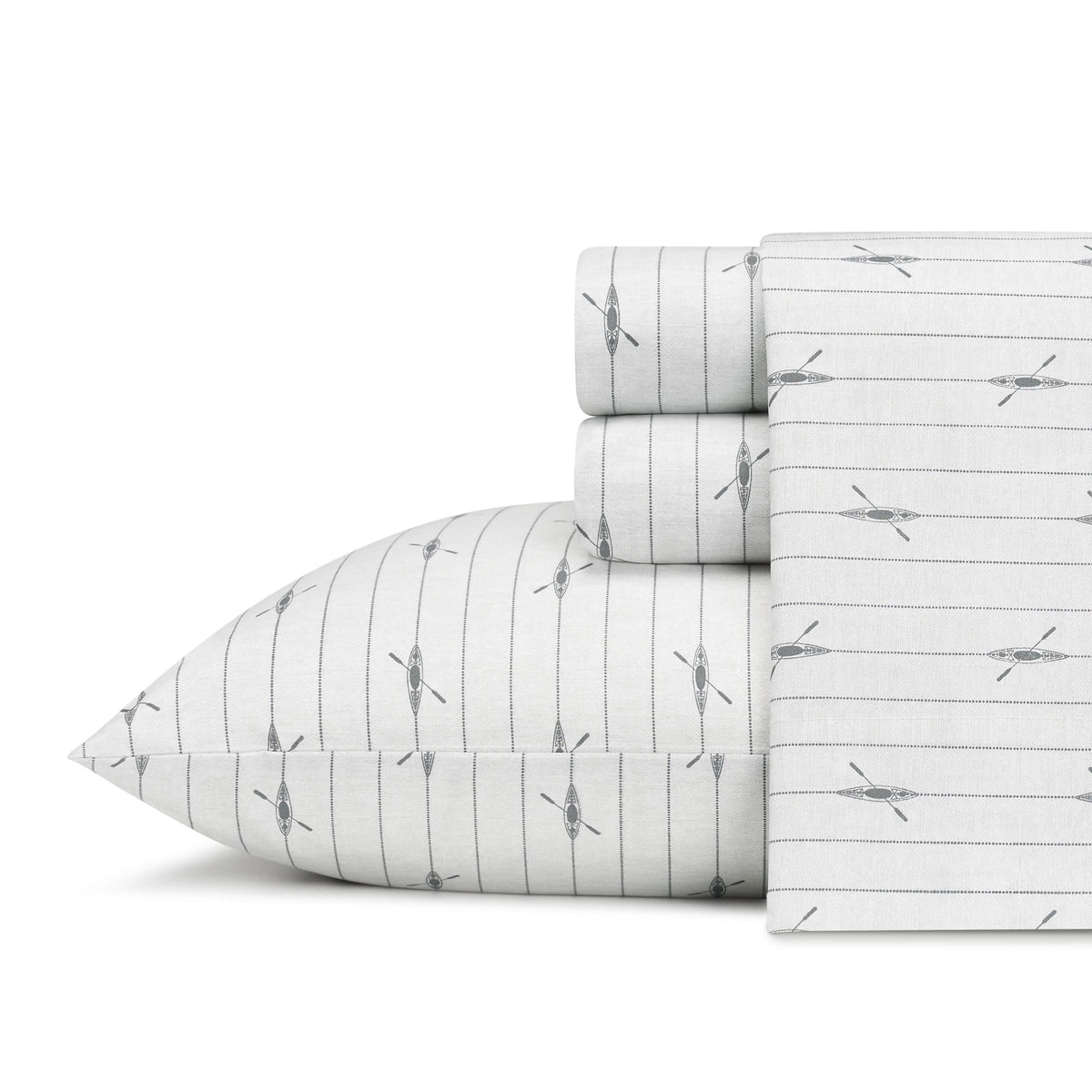 Eddie Bauer - Queen Sheets, Cotton Percale Bedding Set, Crisp & Cool Home Decor (Downstream, Queen)