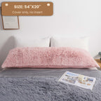 Mego Shaggy Plush Body Pillow Cover, Pink Faux Fur Fluffy Body Pillowcase, 20X54 Boho Fuzzy Full Body Pillow Case, Furry Rectang