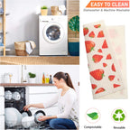 Mixed Fruit Swedish Kitchen Dishcloths Reusable Dish Towels Absorbent And Fast Dry Cleaning Cloths For Kitchen Blueberry Cherry